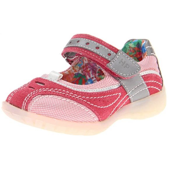 NEW Hush Puppies Kid Kensie Candy Pink Silver Mary Jane Comfort Athletic Flat - Picture 1 of 7